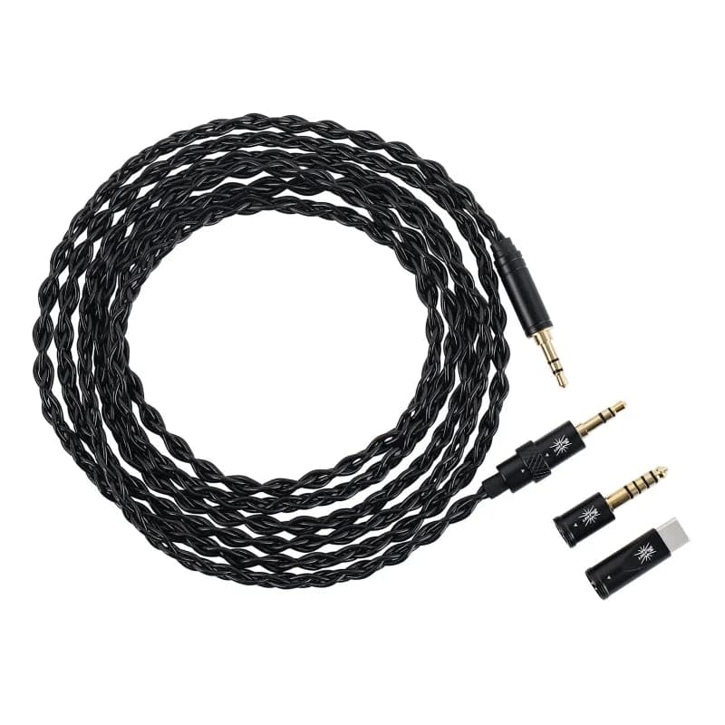 Kiwi Ears x B Media Terras headphone cable laid out straight