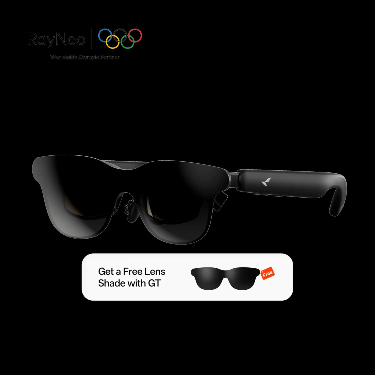 RayNeo GT AR Glasses product display on a white background