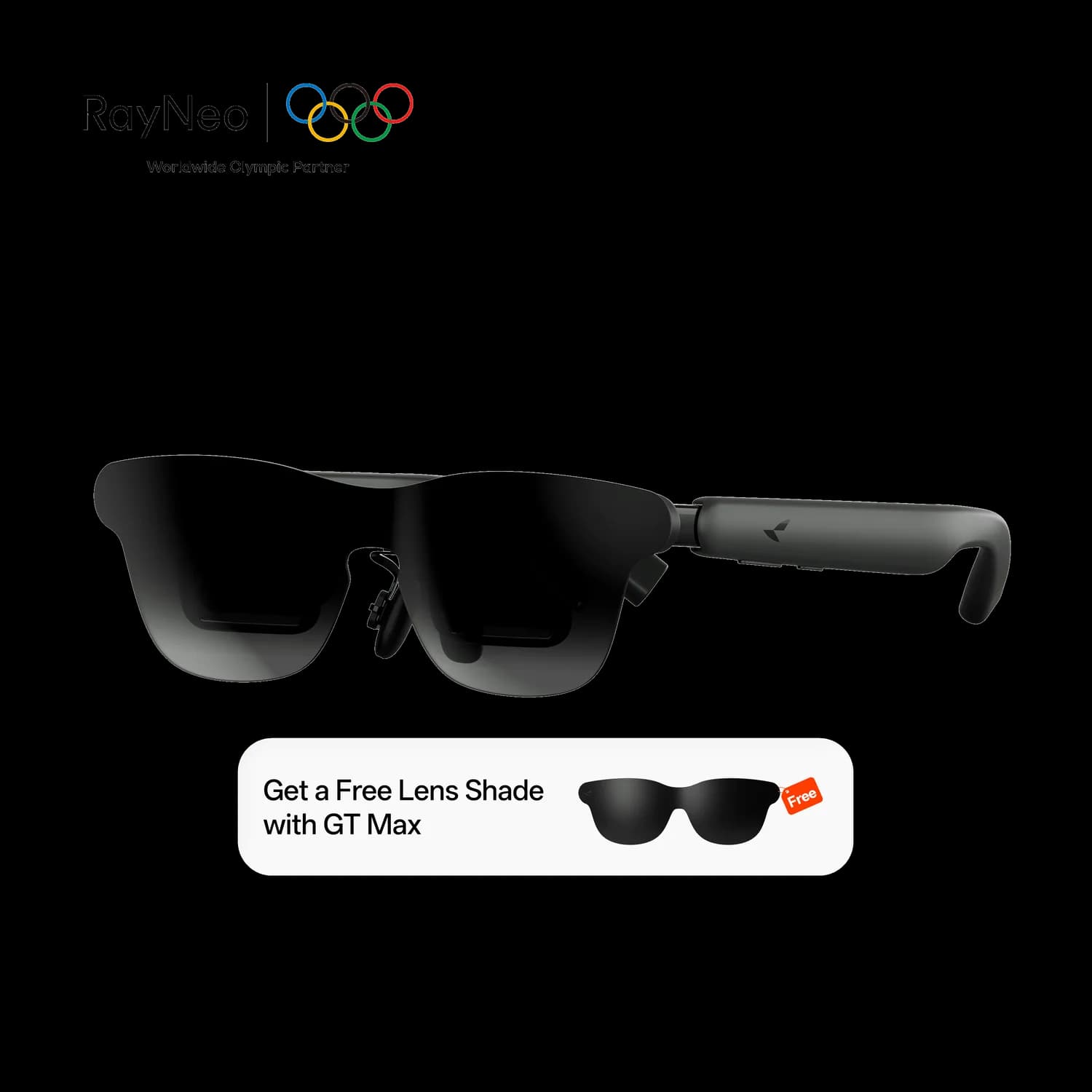 RayNeo GT Max AR Glasses product display on a white background