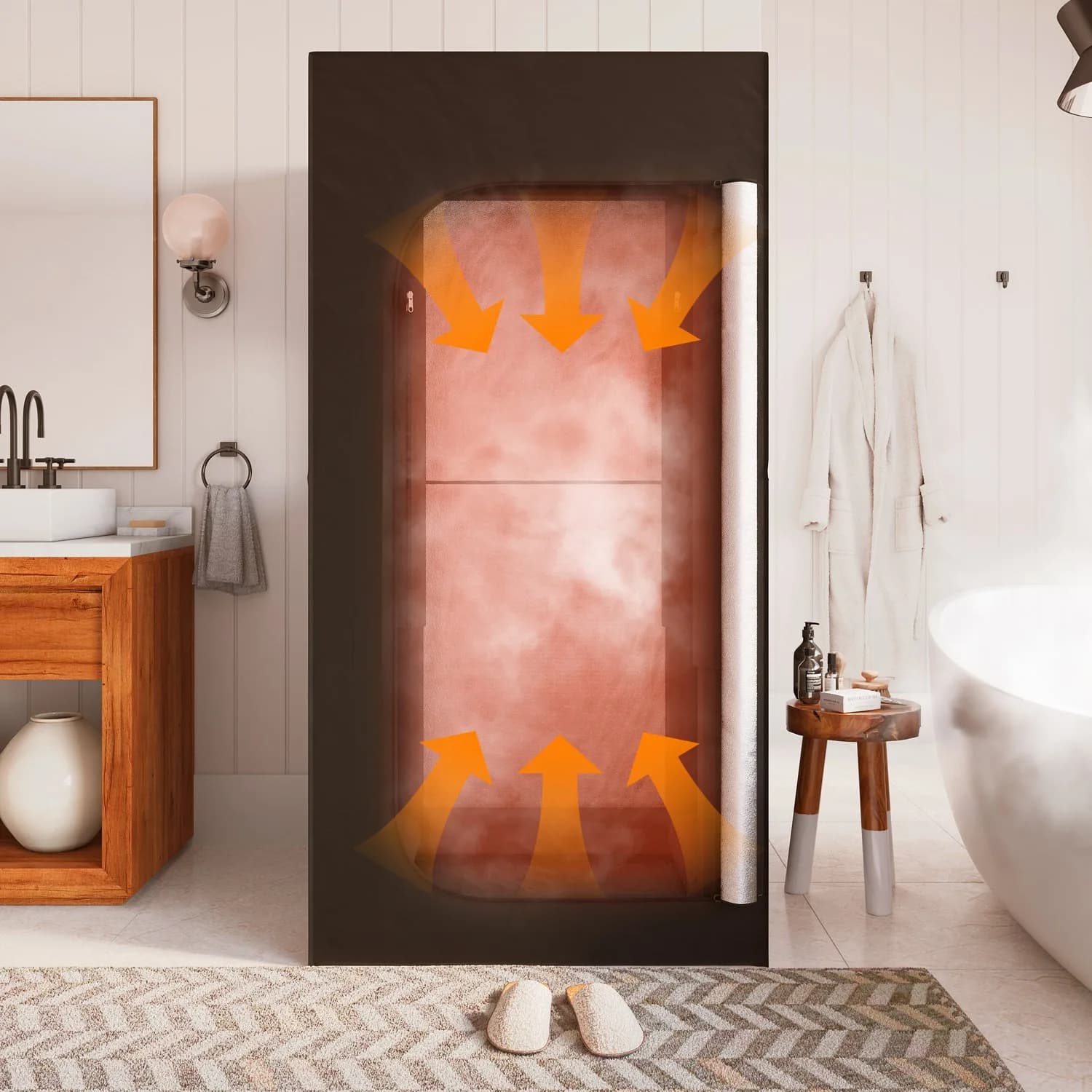 Inflatable portable steam sauna tent with 2.6L steamer and control levels